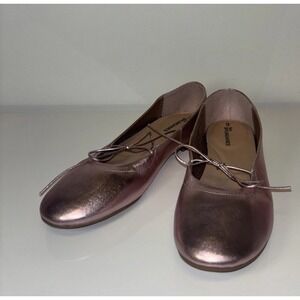 No Boundaries Womens Rose Gold Metallic Ballet Flats Round Toe Bow Size 9